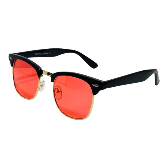 6095 | Red Lens Browline Sunglasses - Picture 3 of 5